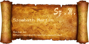 Szombath Martin névjegykártya