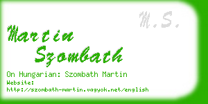 martin szombath business card